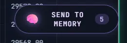The SEND TO MEMORY pill with a pink brain icon and a badge reading five.